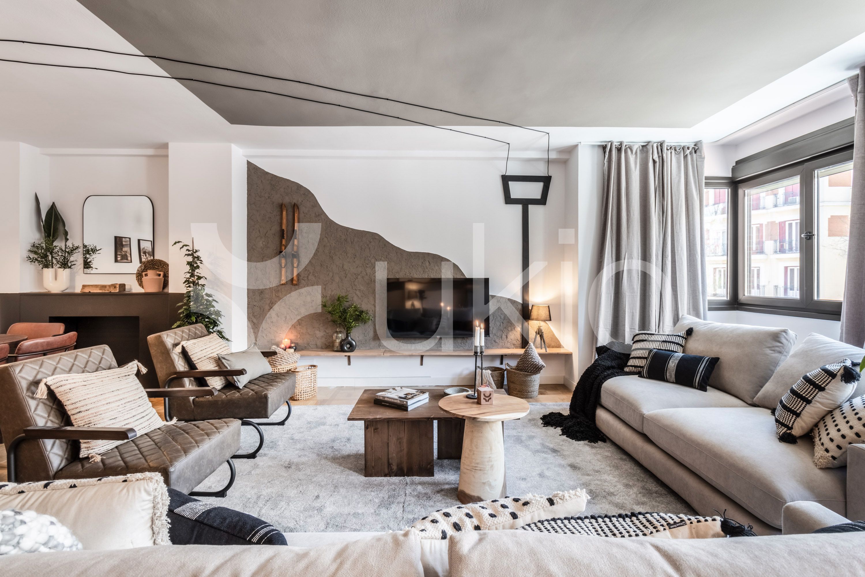Living room of Apartment to rent in  Madrid Capital  with Air Conditioner, Heating and Furnished