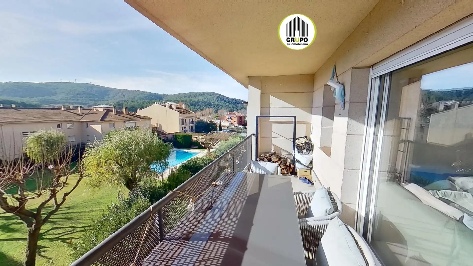 Balcony of Flat for rent in Begues  with Heating, Private garden and Parquet flooring
