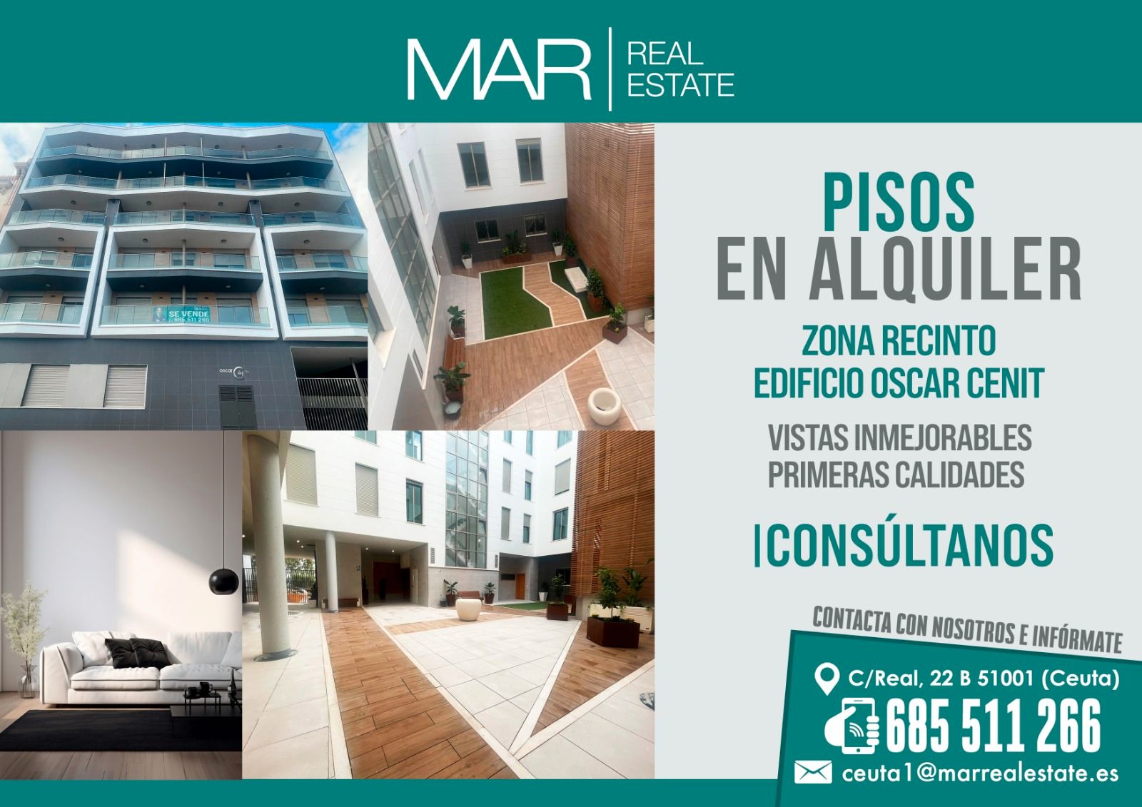 Vista exterior de Apartament de lloguer en  Ceuta Capital amb Aire condicionat, Terrassa i Moblat