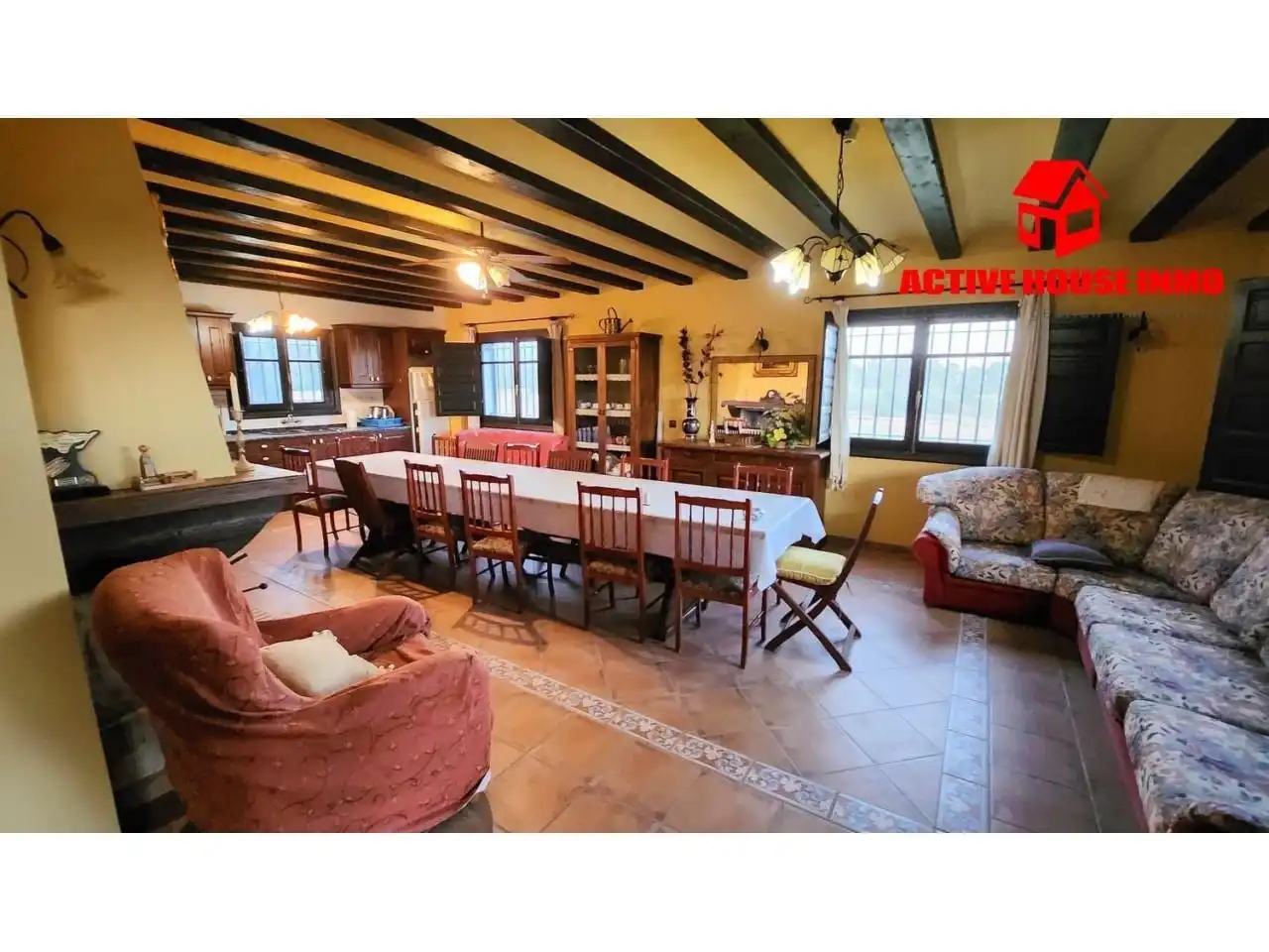 Comedor de Finca rústica en venta en Camarles con Jardín privado, Terraza y Trastero