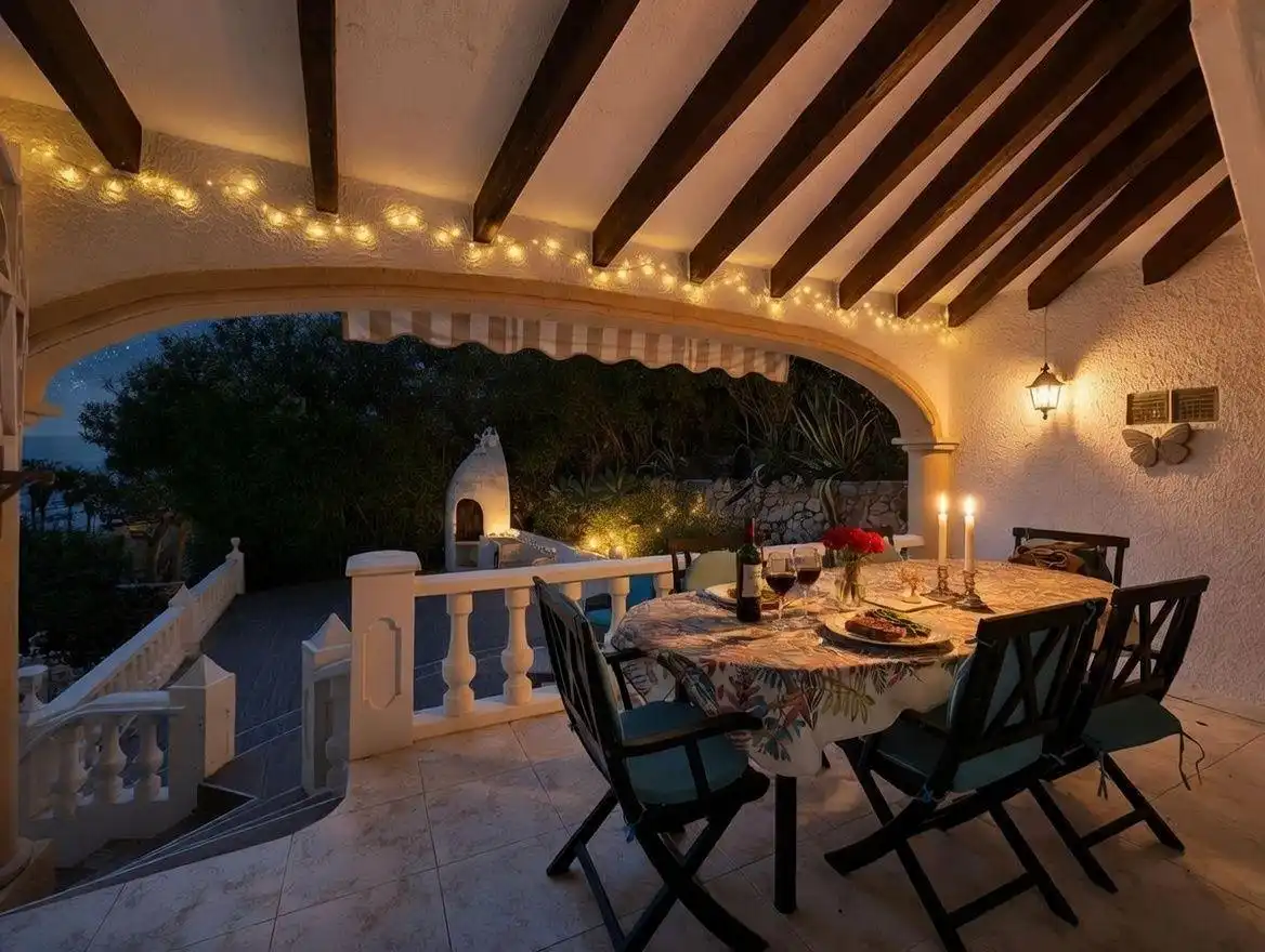 Terraza de Casa o chalet en venta en Calpe / Calp con Aire acondicionado, Calefacción y Jardín privado
