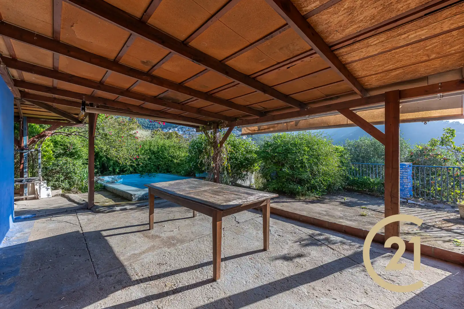 Terraza de Finca rústica en venta en Ojén con Jardín privado, Terraza y Piscina