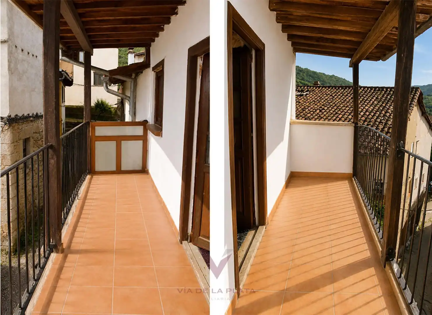 Terrasse von Einfamilien-Reihenhaus zum Verkauf in San Esteban de la Sierra mit Heizung, Terrasse und Möbliert