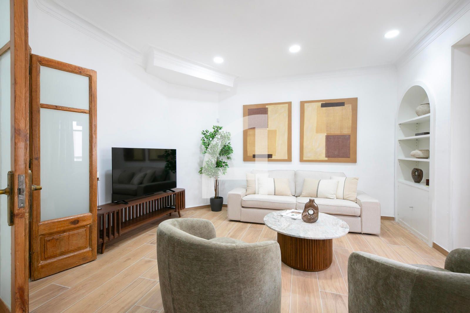 Sala d'estar de Pis per a compartir en  Barcelona Capital amb Aire condicionat, Calefacció i Parquet