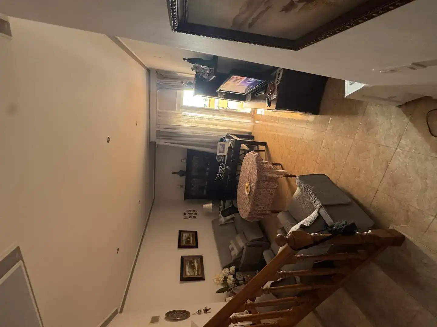 Sala de estar de Casa adosada en venta en Monesterio con Parquet, Amueblado y Horno