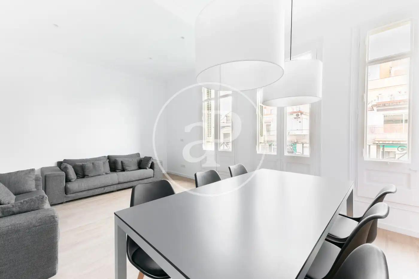 Sala de estar de Piso de alquiler en Barcelona con Aire acondicionado, Calefacción y Amueblado