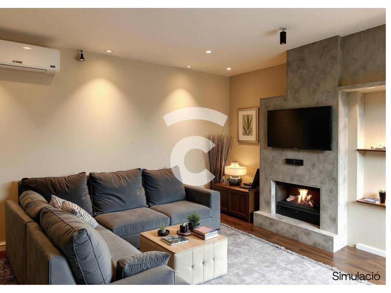 Living room of Flat for sale in Manlleu  with Air Conditioner, Heating and Terrace