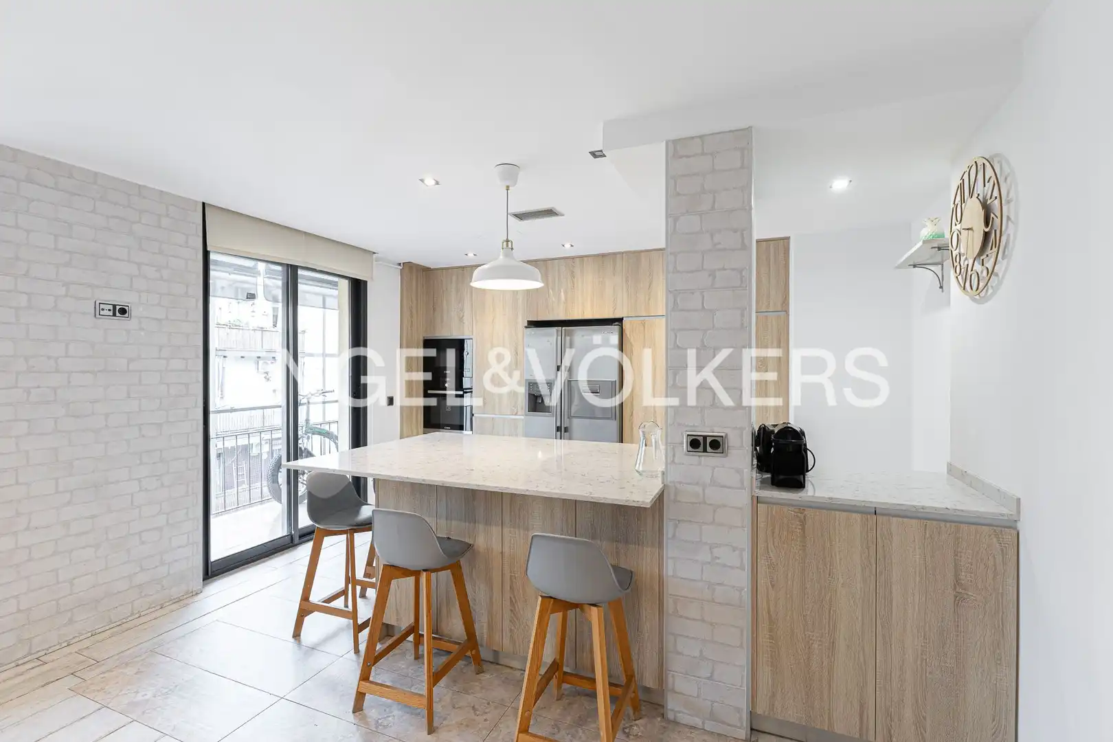 Cocina de Piso de alquiler en Barcelona con Aire acondicionado, Calefacción y Parquet