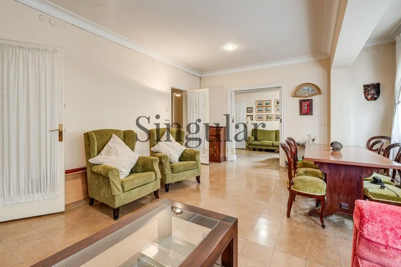 Sala d'estar de Pis en venda en Sarrià - Sant Gervasi