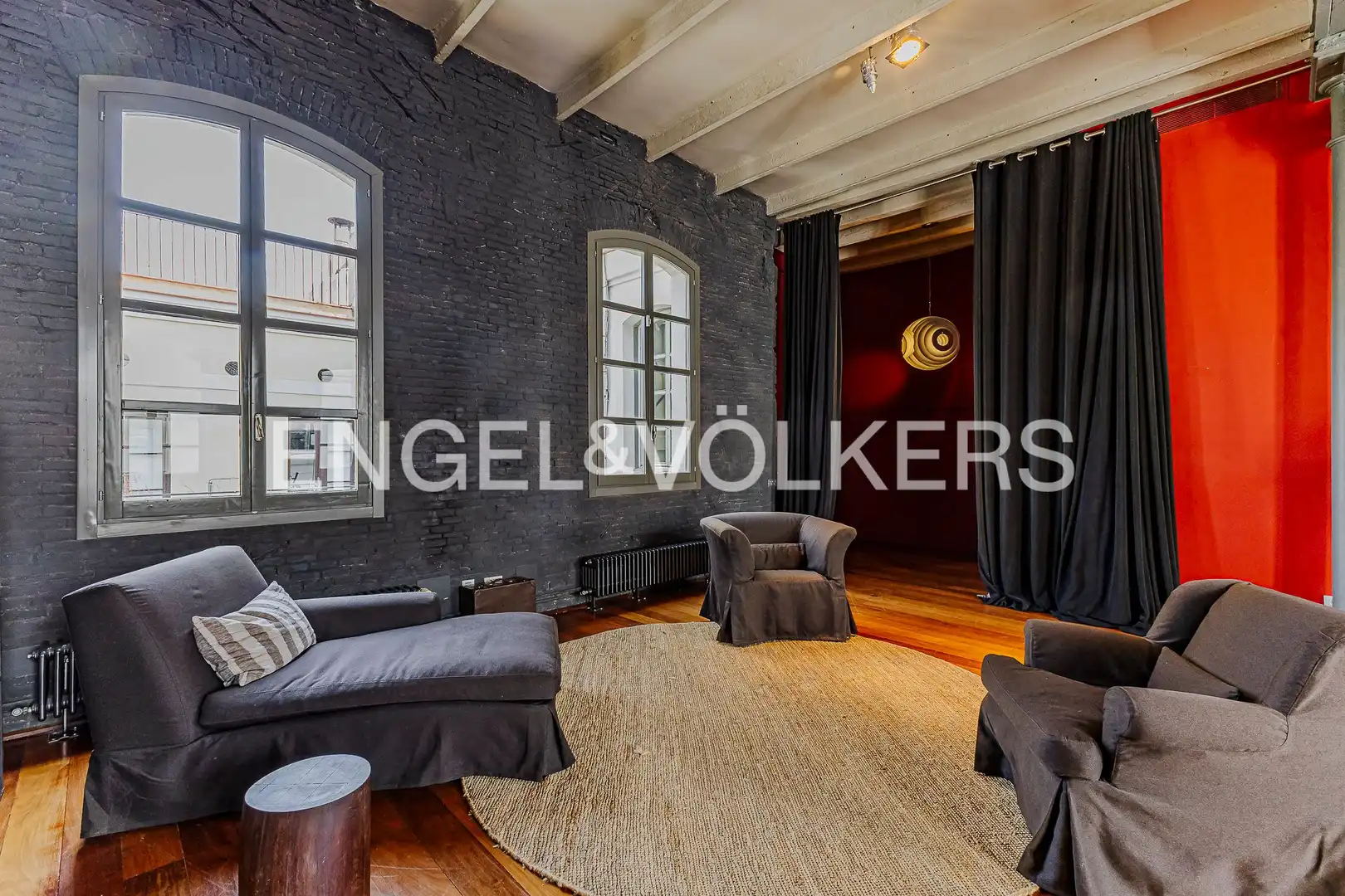 Sala de estar de Loft de alquiler en Barcelona con Aire acondicionado, Calefacción y Parquet