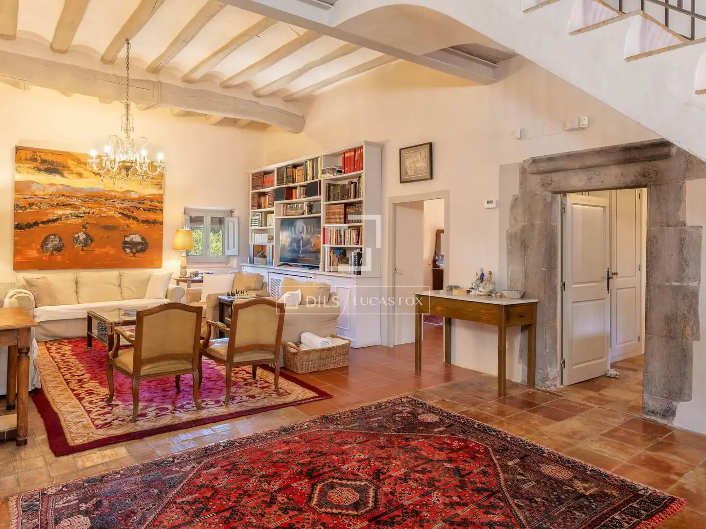 Sala de estar de Finca rústica en venta en Garrigàs con Aire acondicionado, Calefacción y Jardín privado
