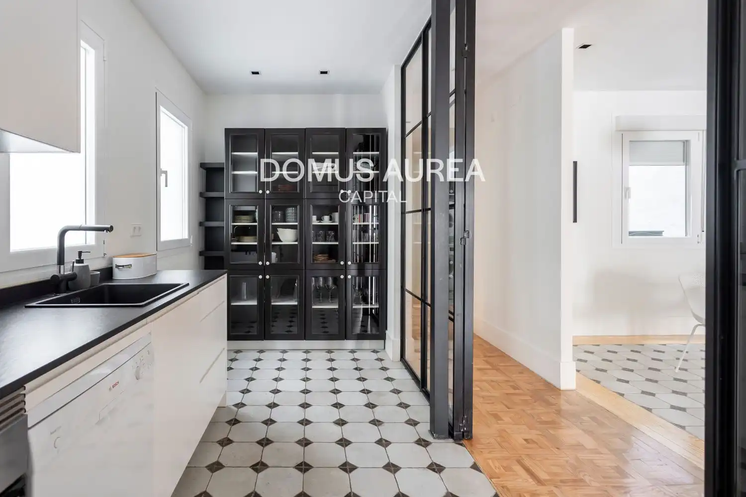 Küche von Wohnung zur Miete in Madrid mit Heizung, Parkett und Terrasse