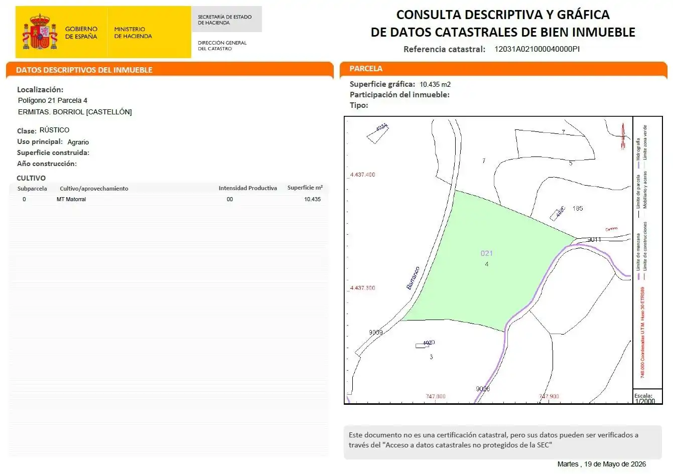 Rural land for sale in Borriol, imagen 7