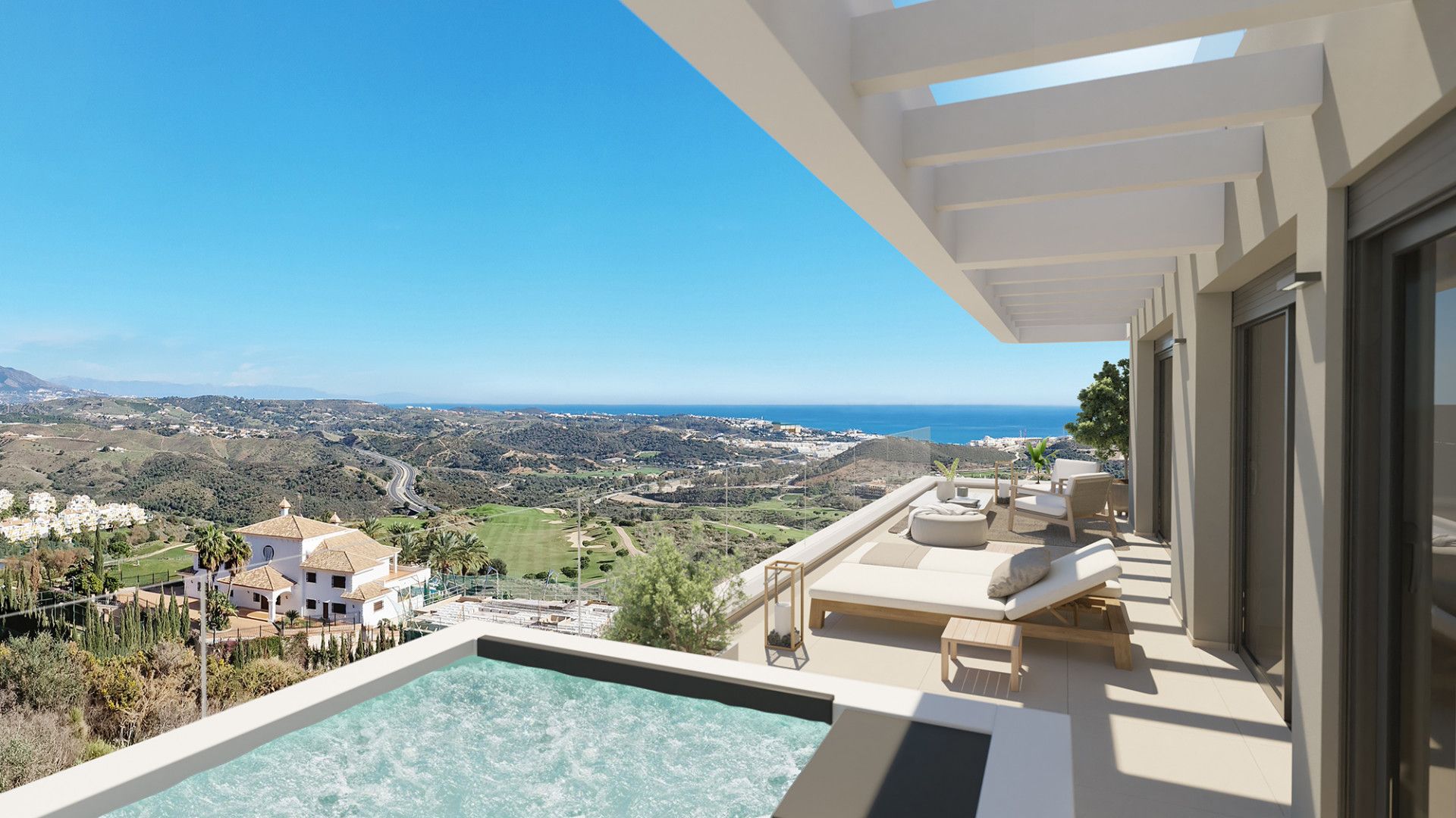Terrace of Duplex for sale in Mijas  with Air Conditioner, Terrace and Swimming Pool
