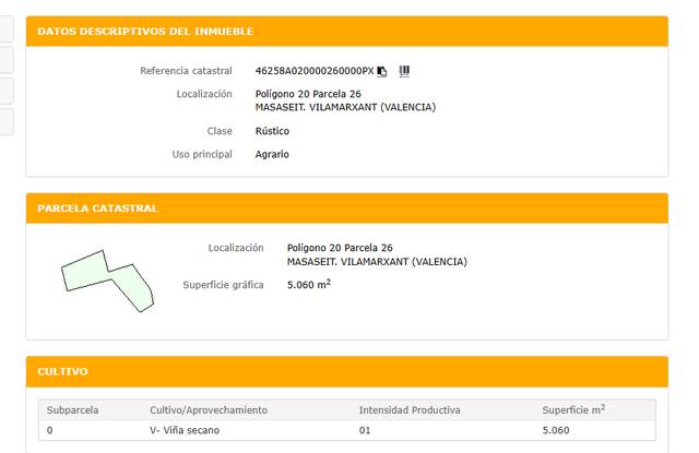 Terreno en Venta en Vilamarxant