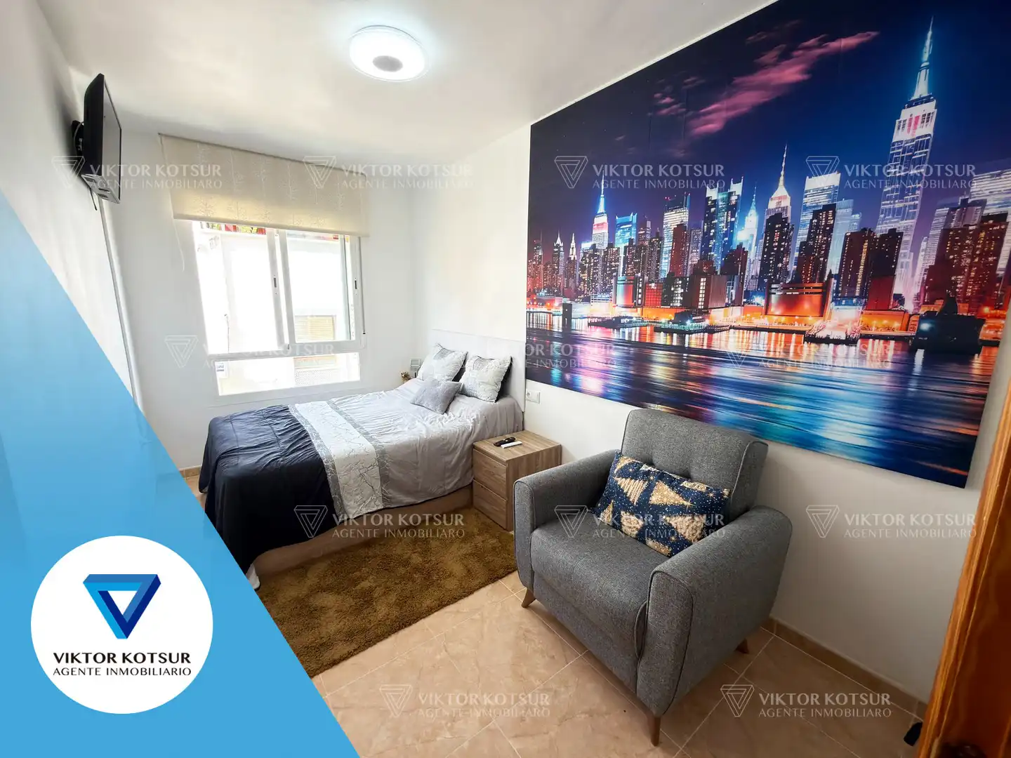 Schlafzimmer von Wohnung zum Verkauf in Roquetas de Mar mit Klimaanlage, Terrasse und Möbliert