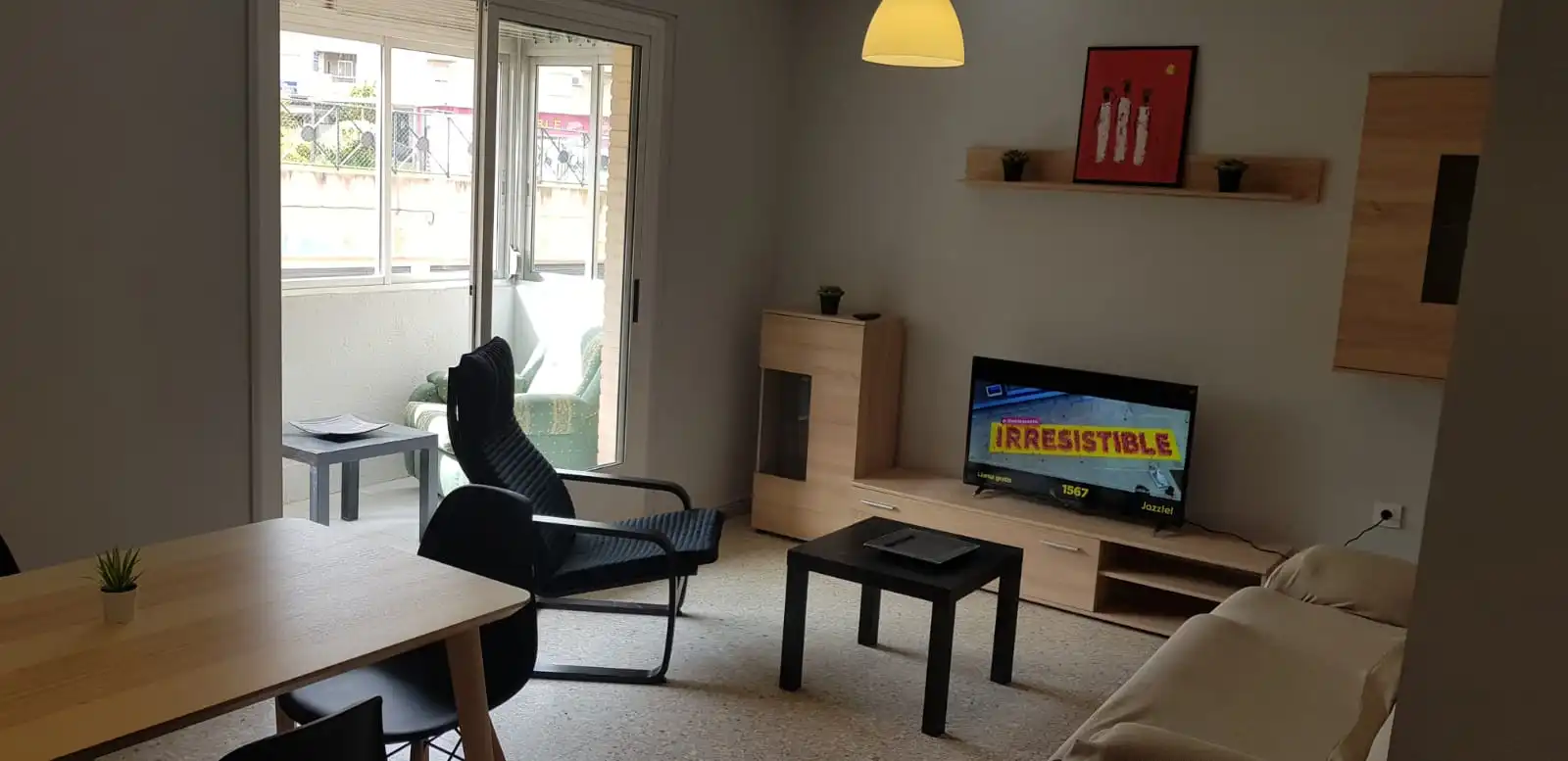 Living room of Flat for rent in Jaén  with Air Conditioner, Terrace and Furnished