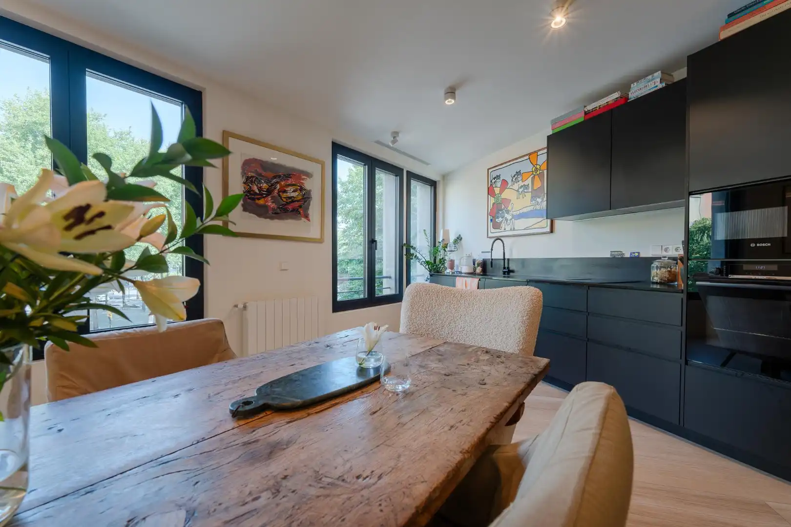 Dining room of Flat for rent in Girona  with Air Conditioner and Heating