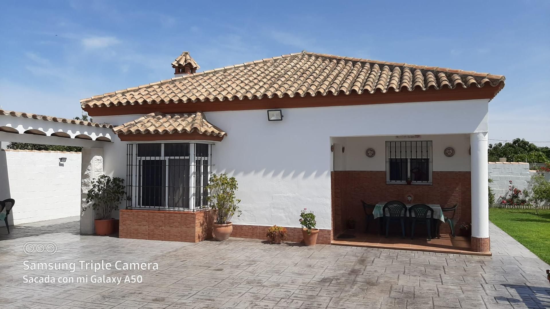 Vista exterior de Finca rústica en venda en Chiclana de la Frontera amb Jardí privat, Terrassa i Piscina