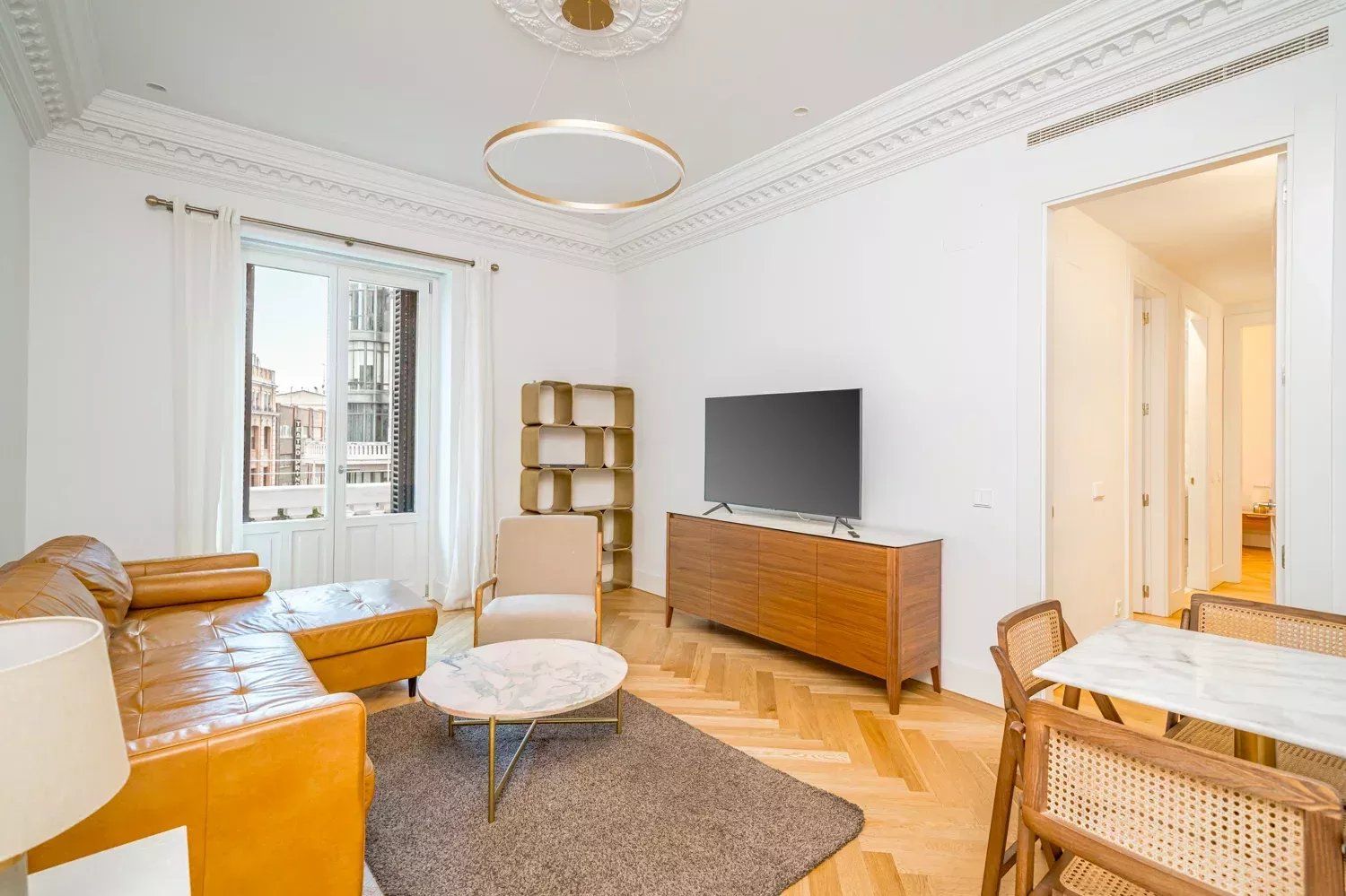 Living room of Flat to rent in  Madrid Capital  with Air Conditioner, Heating and Terrace