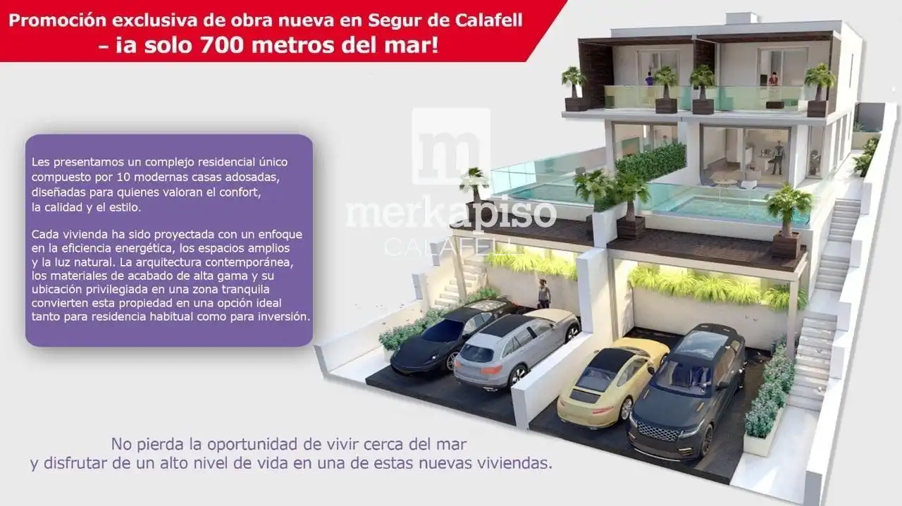 Aparcament de Casa adosada en venda en Calafell amb Aire condicionat, Calefacció i Terrassa