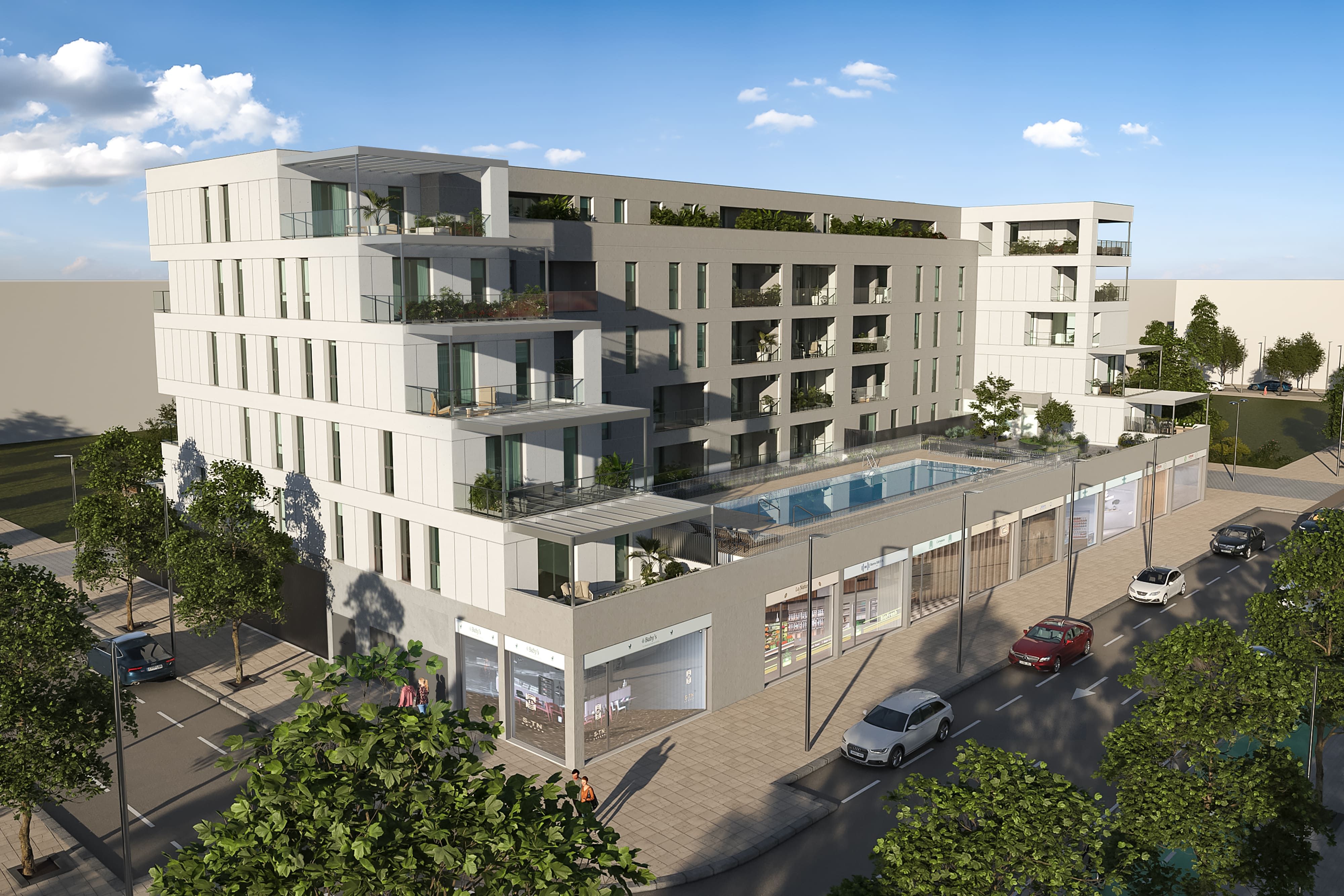 Exterior view of Flat for sale in  Sevilla Capital  with Air Conditioner, Private garden and Terrace