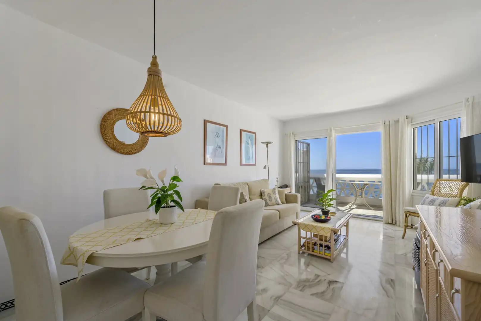 Sala d'estar de Àtic en venda en Mijas amb Aire condicionat, Terrassa i Piscina
