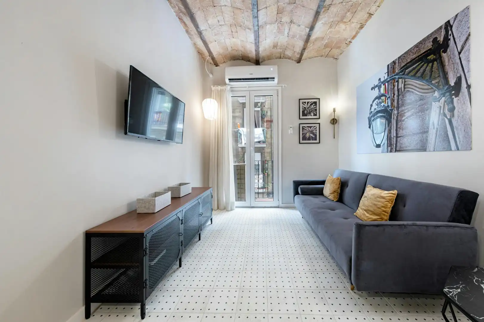 Wohnzimmer von Wohnung zur Miete in Barcelona mit Klimaanlage, Heizung und Möbliert