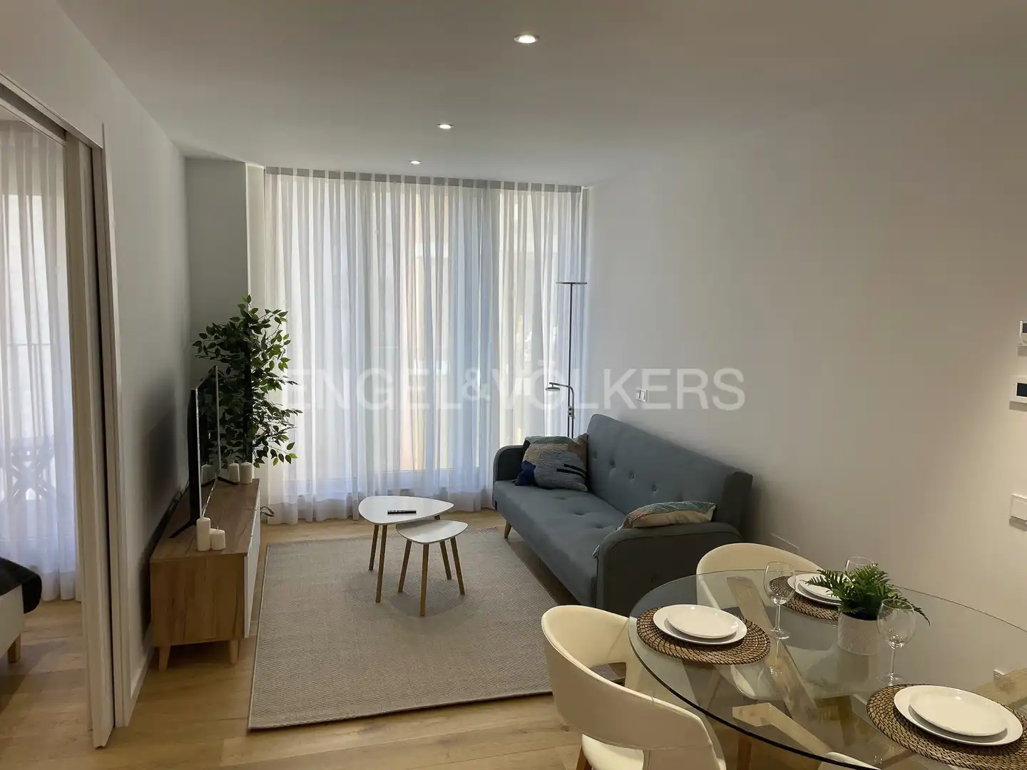Living room of Flat for rent in Madrid  with Air Conditioner, Heating and Private garden