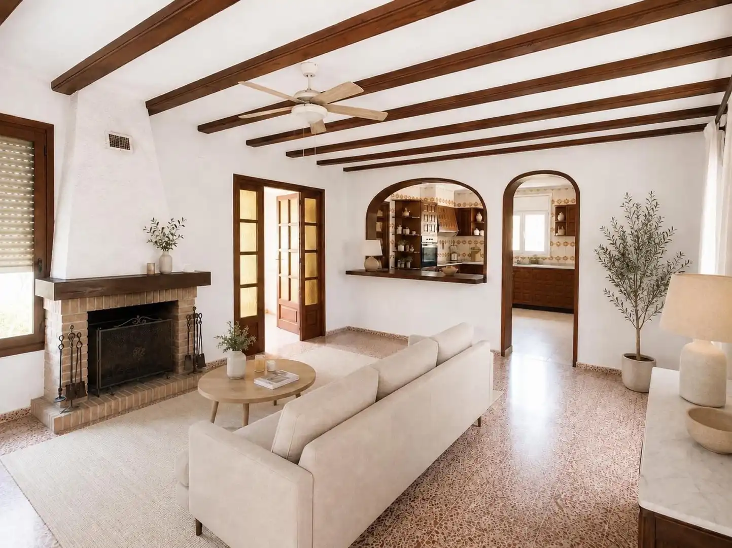 Sala de estar de Finca rústica en venta en Dénia con Terraza y Piscina