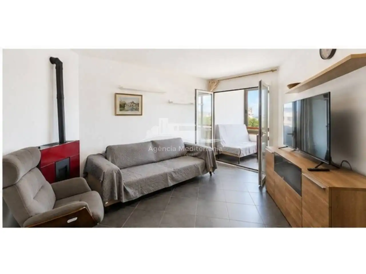 Sala de estar de Piso en venta en Castell d'Aro, Platja d'Aro i s'Agaró con Aire acondicionado y Terraza