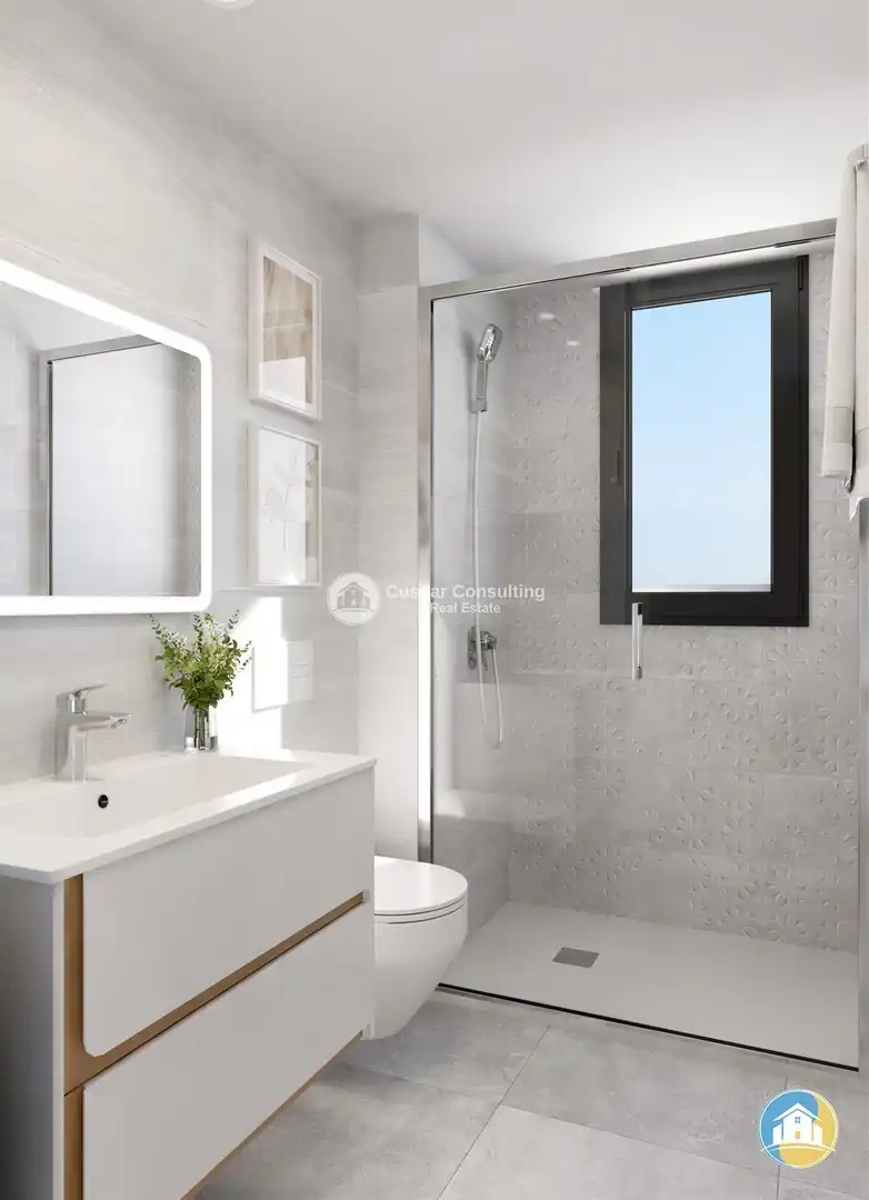 Badezimmer von Wohnungen zum Verkauf in Calpe / Calp mit Heizung, Terrasse und Abstellraum