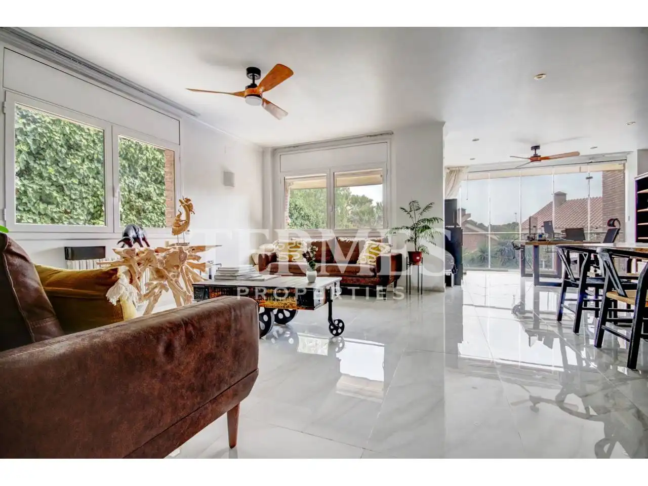 Wohnzimmer von Haus oder Chalet zur Miete in Castelldefels mit Klimaanlage, Privatgarten und Terrasse