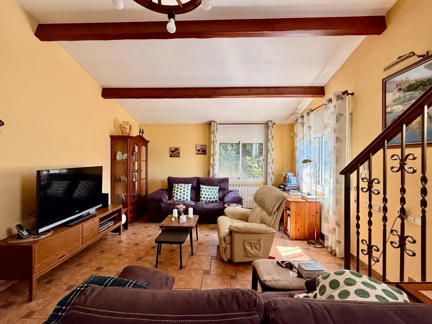 Sala de estar de Casa o chalet en venta en L'Ametlla del Vallès con Calefacción, Jardín privado y Terraza