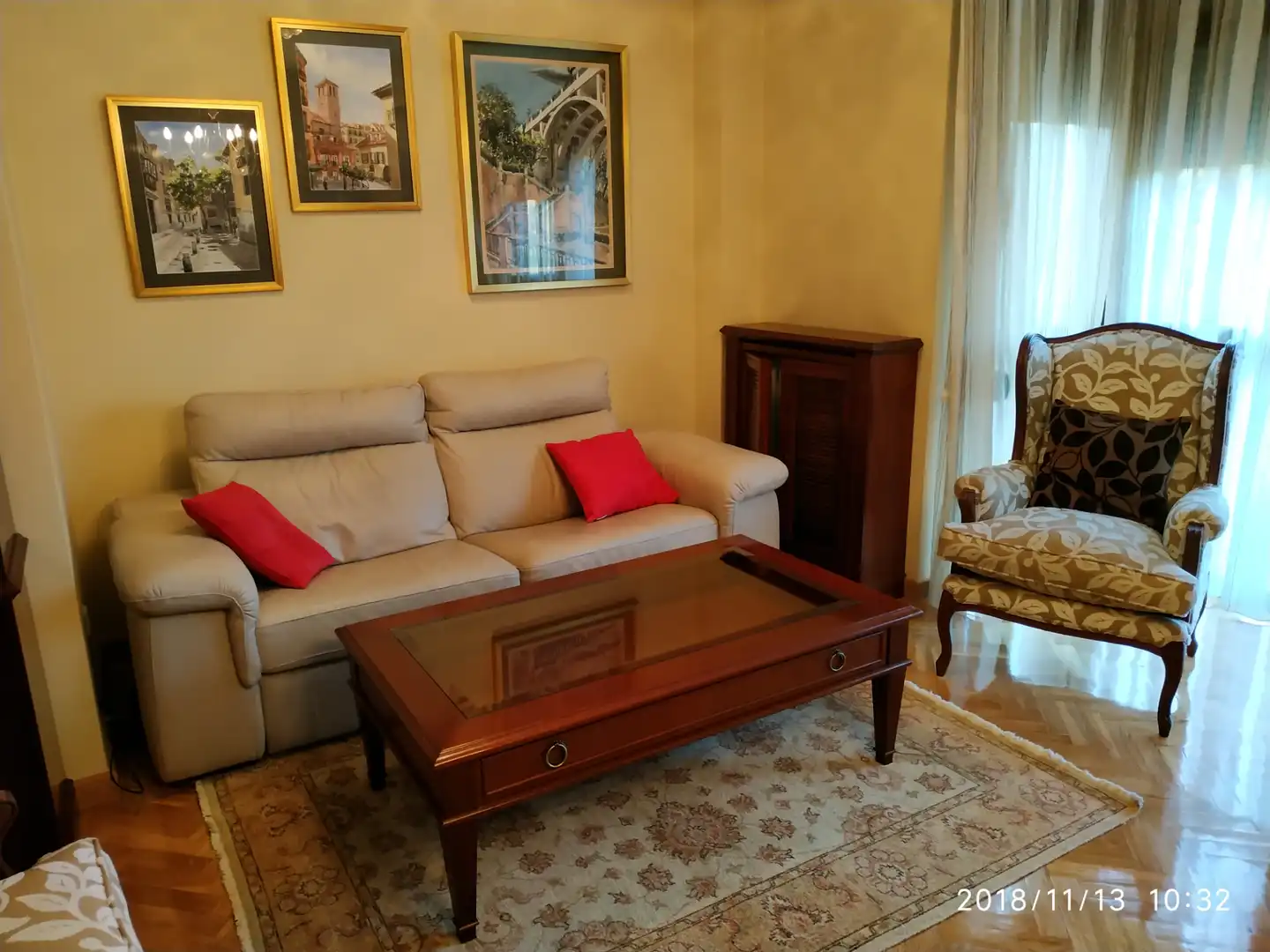 Wohnzimmer von Wohnung zur Miete in Madrid mit Klimaanlage, Heizung und Parkett