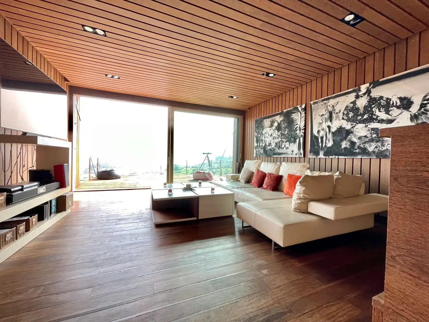 Living room of Houses for rent in Vilaboa  with Private garden, Parquet flooring and Terrace