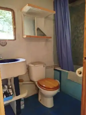 Bany de Finca rústica en venda en Alpujarra de la Sierra amb Calefacció, Jardí privat i Moblat