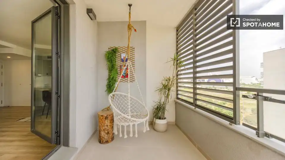 Terraza de Piso de alquiler en Valencia con Aire acondicionado, Calefacción y Amueblado