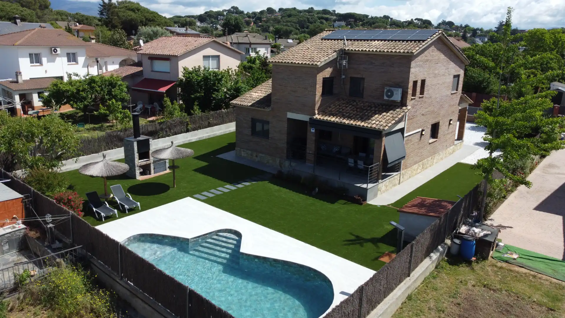 Swimming pool of Houses for sale in Sant Antoni de Vilamajor  with Air Conditioner, Heating and Private garden