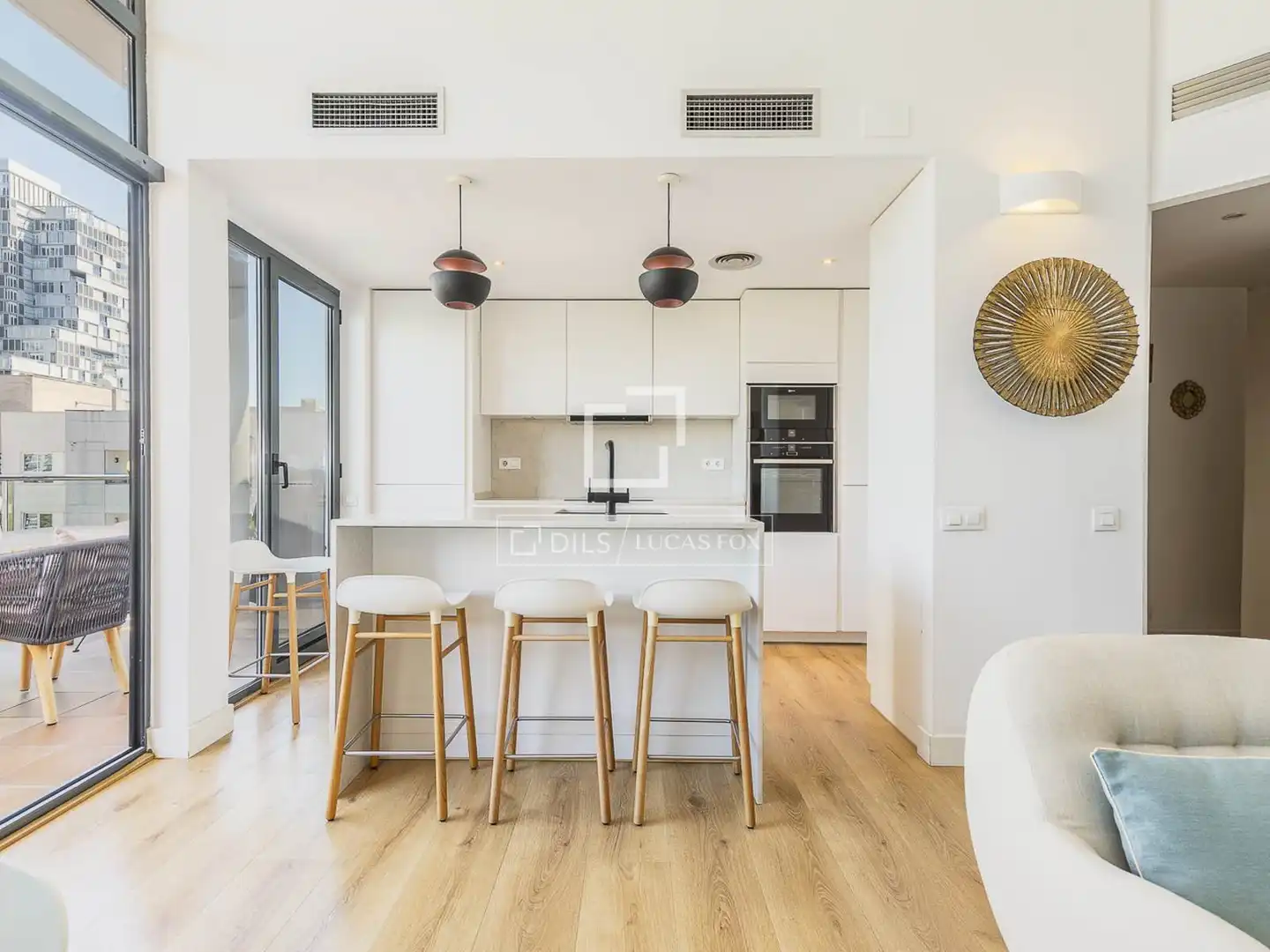 Kitchen of Flat for sale in Barcelona  with Air Conditioner, Private garden and Terrace