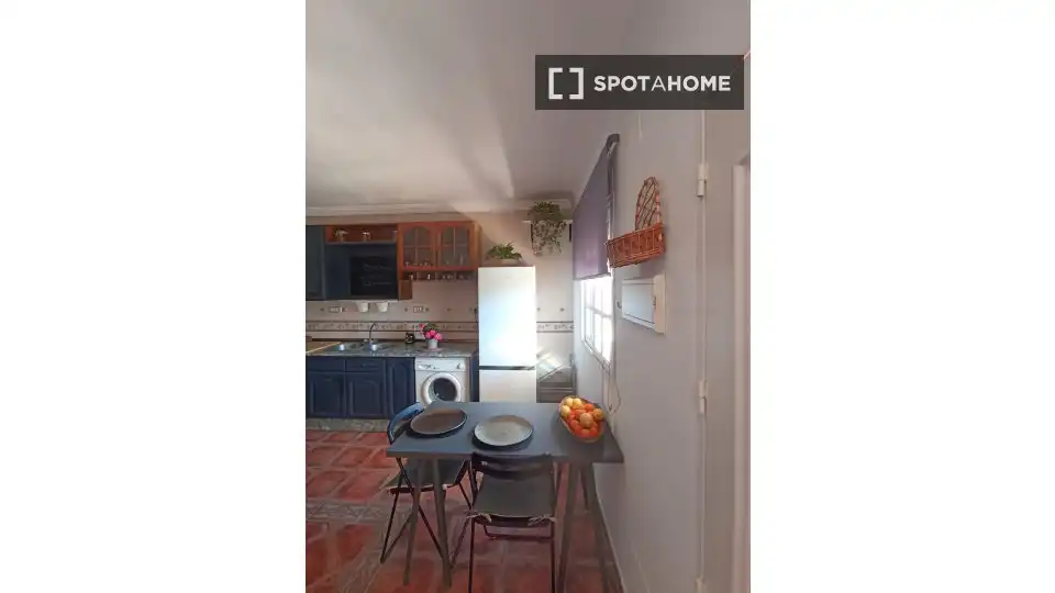 Kitchen of Apartments for share in Pizarra  with Air Conditioner, Terrace and Furnished