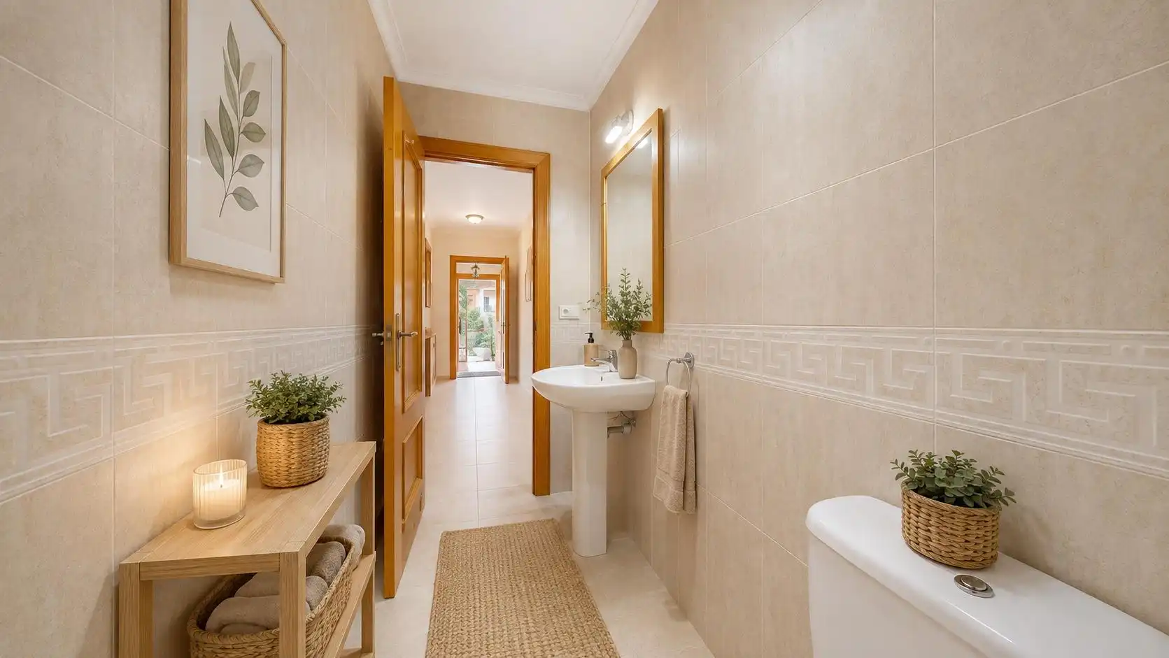 Bany de Casa o xalet en venda en Roquetas de Mar amb Aire condicionat, Jardí privat i Terrassa