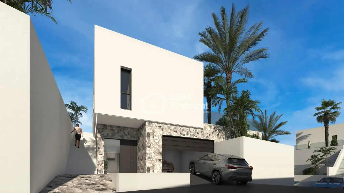 Vista exterior de Casa o xalet en venda en Finestrat amb Aire condicionat, Jardí privat i Terrassa