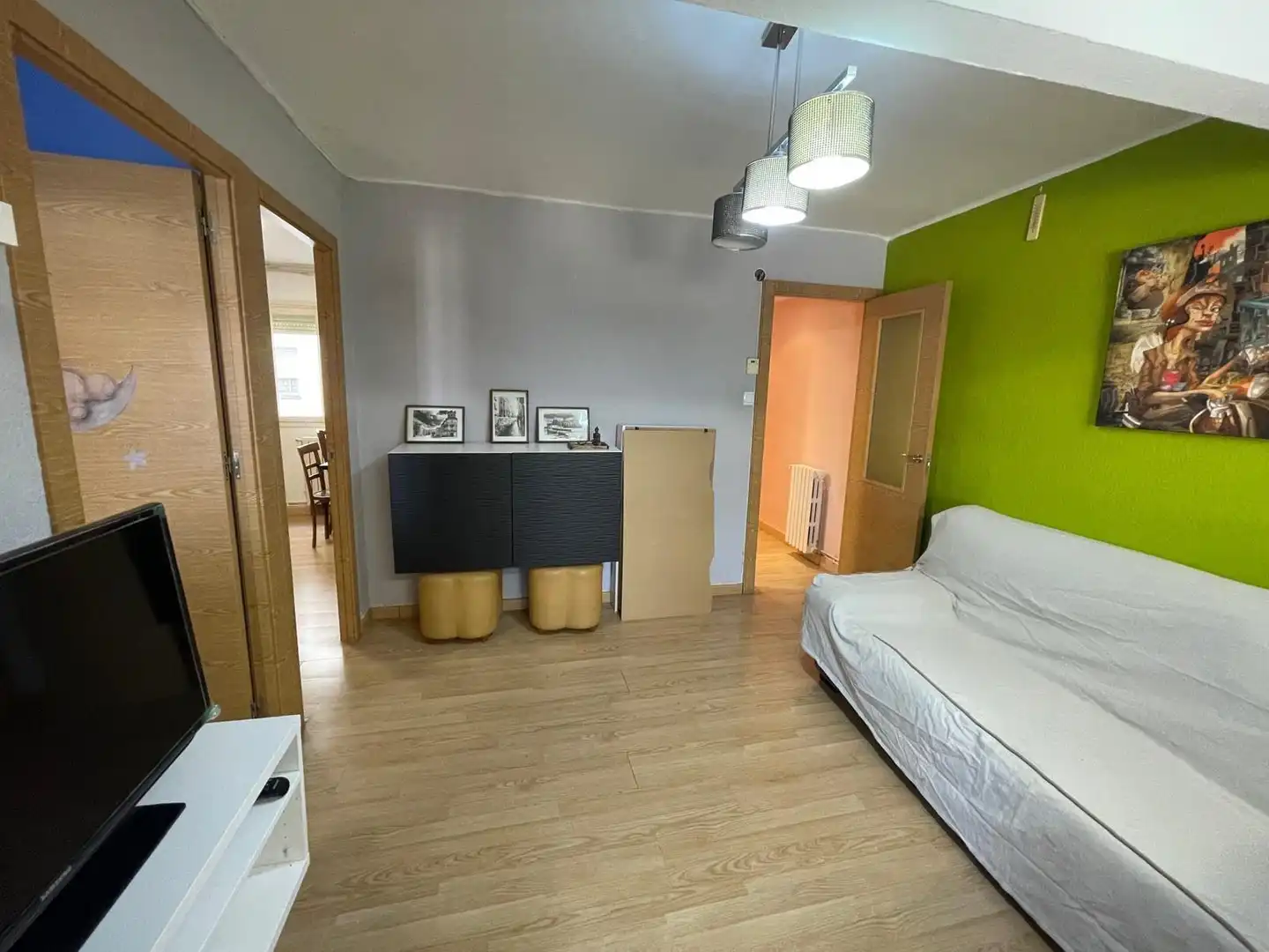 Sala de estar de Piso en venta en Huesca con Parquet, Terraza y Amueblado