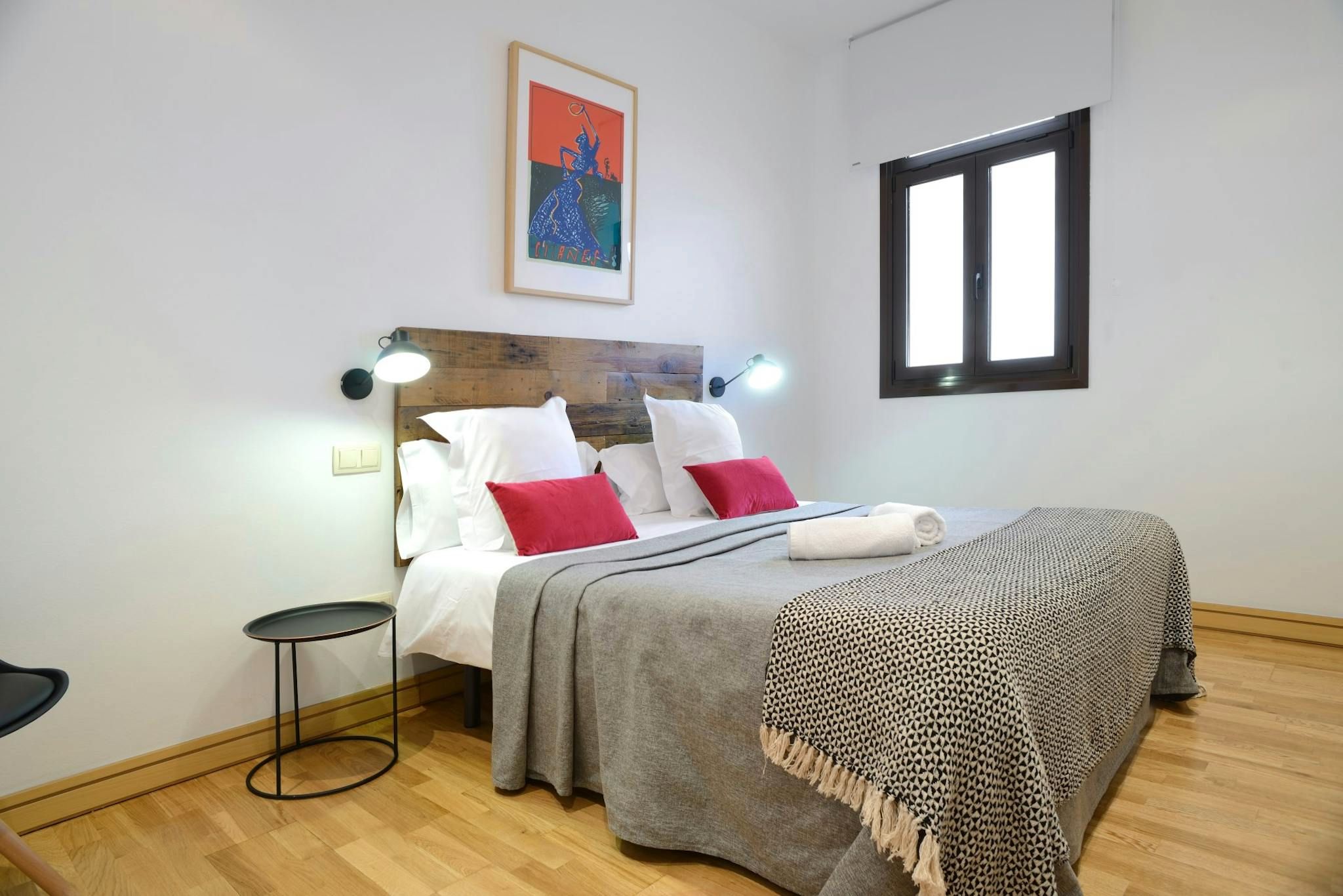Bedroom of Flat to rent in  Madrid Capital  with Air Conditioner, Heating and Private garden