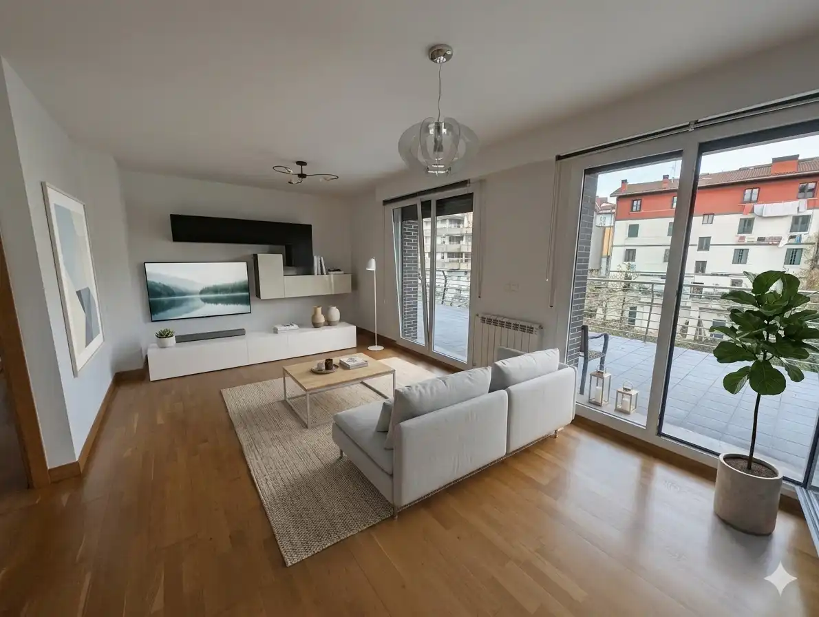 Sala de estar de Piso en venta en Usurbil con Calefacción, Terraza y Trastero