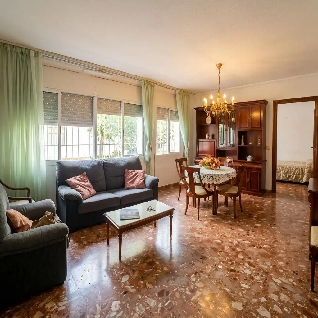 Sala de estar de Piso en venta en Sevilla con Amueblado