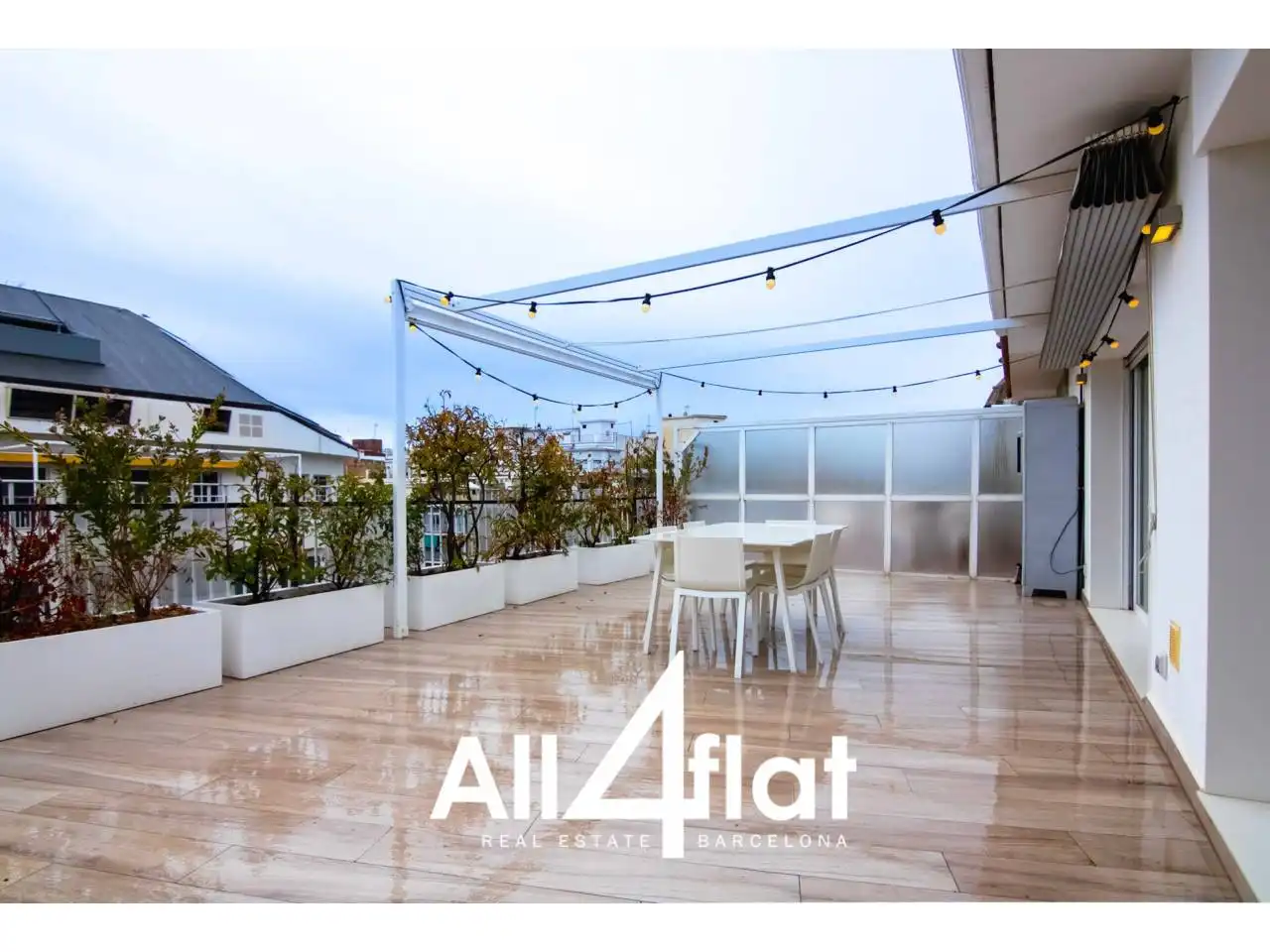 Terrace of Attic for rent in Barcelona  with Air Conditioner, Heating and Parquet flooring
