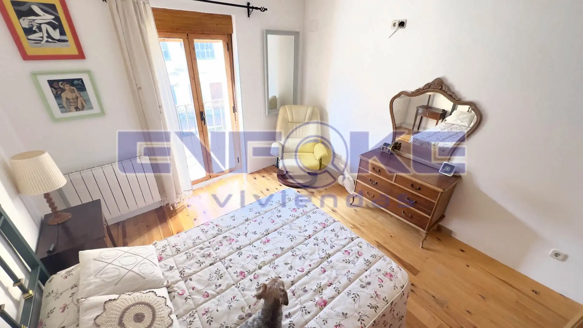 Schlafzimmer von Einfamilien-Reihenhaus zum Verkauf in Moratilla de los Meleros mit Heizung, Parkett und Möbliert