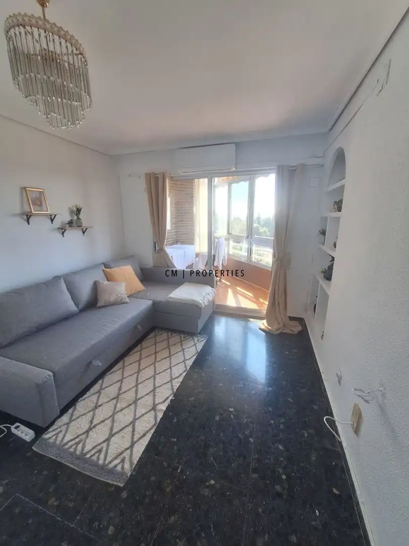 Wohnzimmer von Wohnung zur Miete in Moncada mit Klimaanlage, Heizung und Terrasse